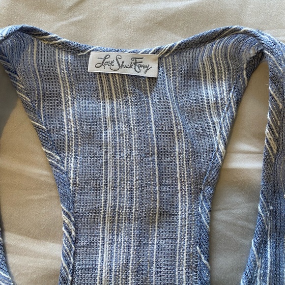 LOVESHACKFANCY STRIPED RUFFLE RACERBACK MINI DRESS - Picture 8 of 12